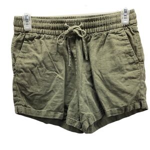 H&M olive green elastic waist shorts size 2 (Preowned)